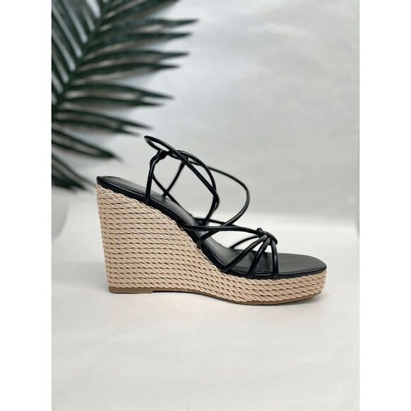 Marc Fisher Women's Zarah Wedge Dress Sandals - Black 10M - Picture 4 of 8